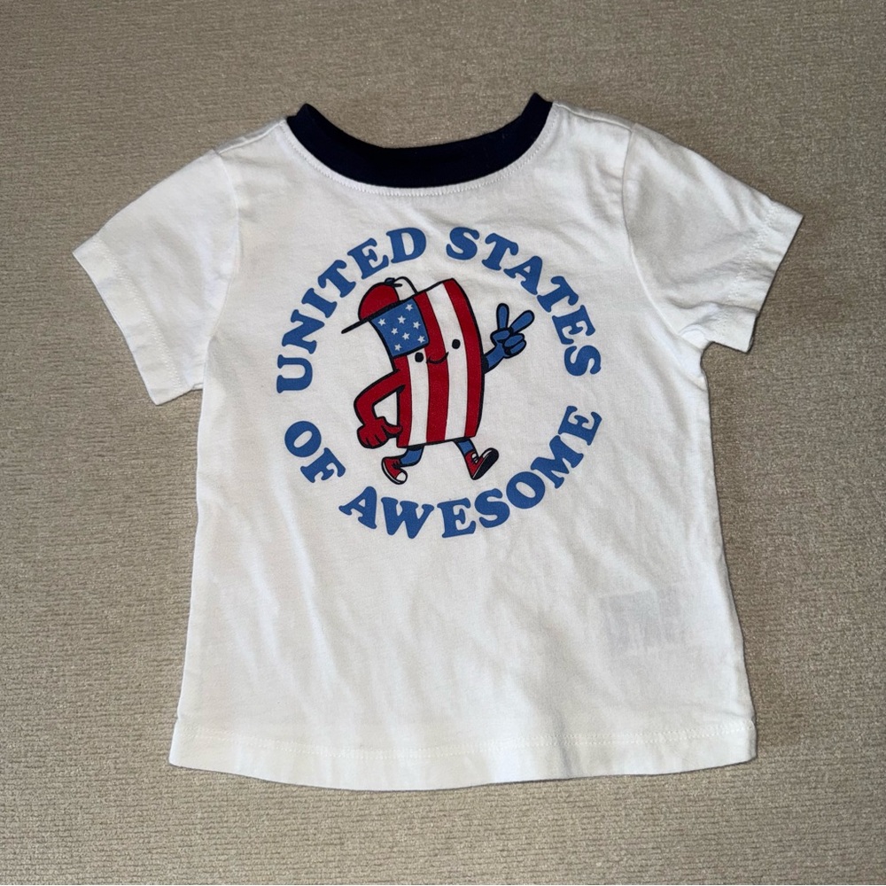 Kids White 'United States of Awesome' Graphic Tee 6-12M